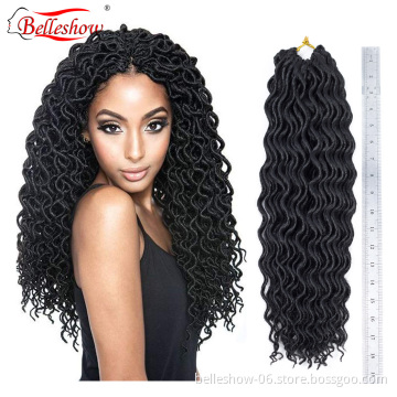Hot sell wholesale  Crochet Braiding Hair Braids  Synthetic Crochet Braid faux dredlock soft curly faux locs